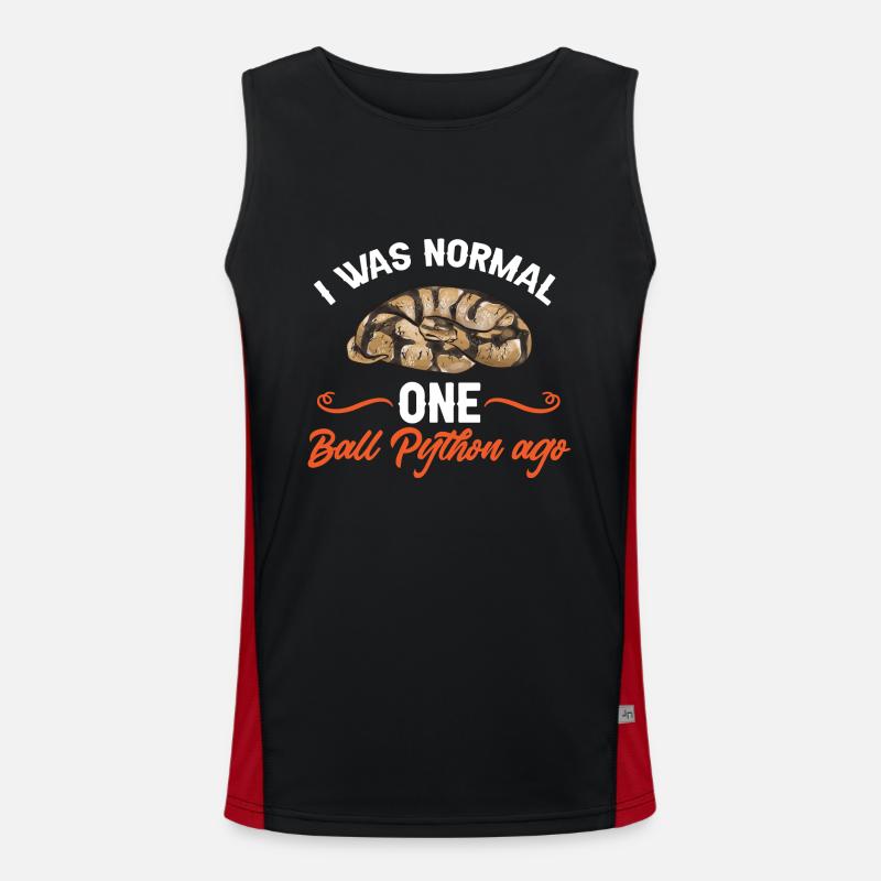 Ball Python Snake King Python - Men's Functional Contrast Tank Top  - black/red