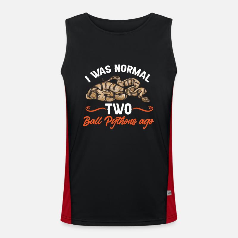 Ball Python Snake King Python - Men's Functional Contrast Tank Top  - black/red