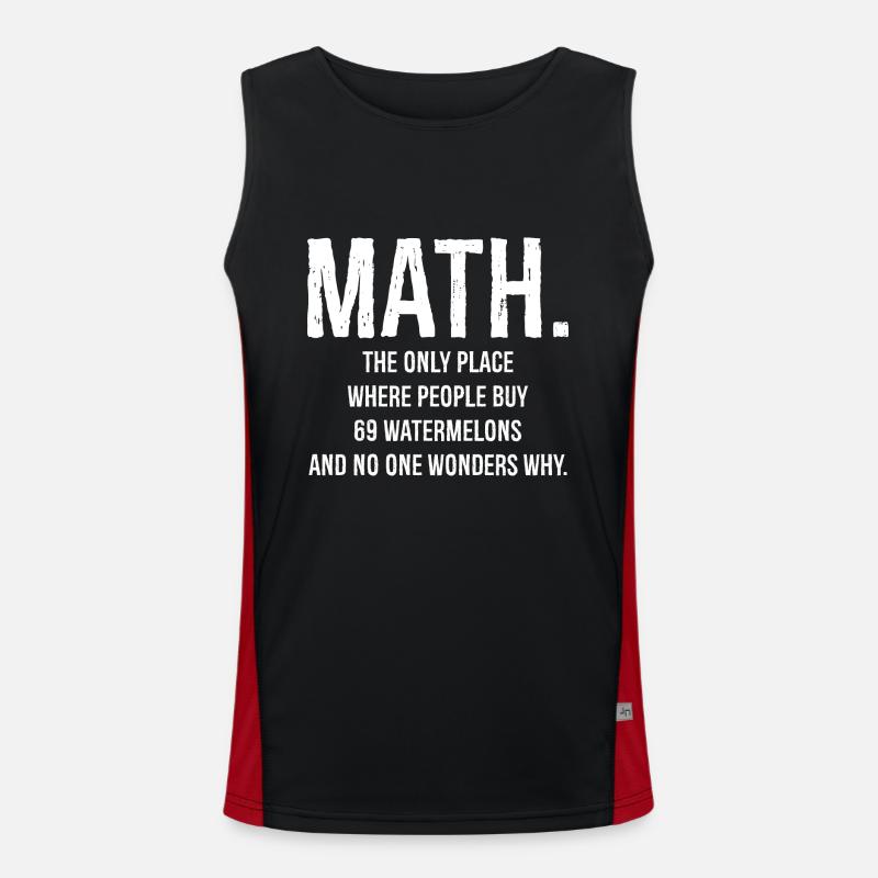 Math funny shirt - Men's Functional Contrast Tank Top - black/red