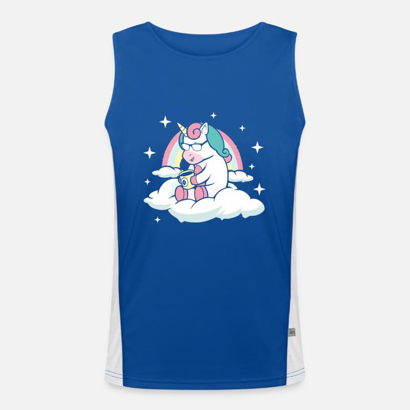 unicorn coffee Geschenk Einhorn Kaffee Funktionelles Kontrast-Tank Top für Männer 