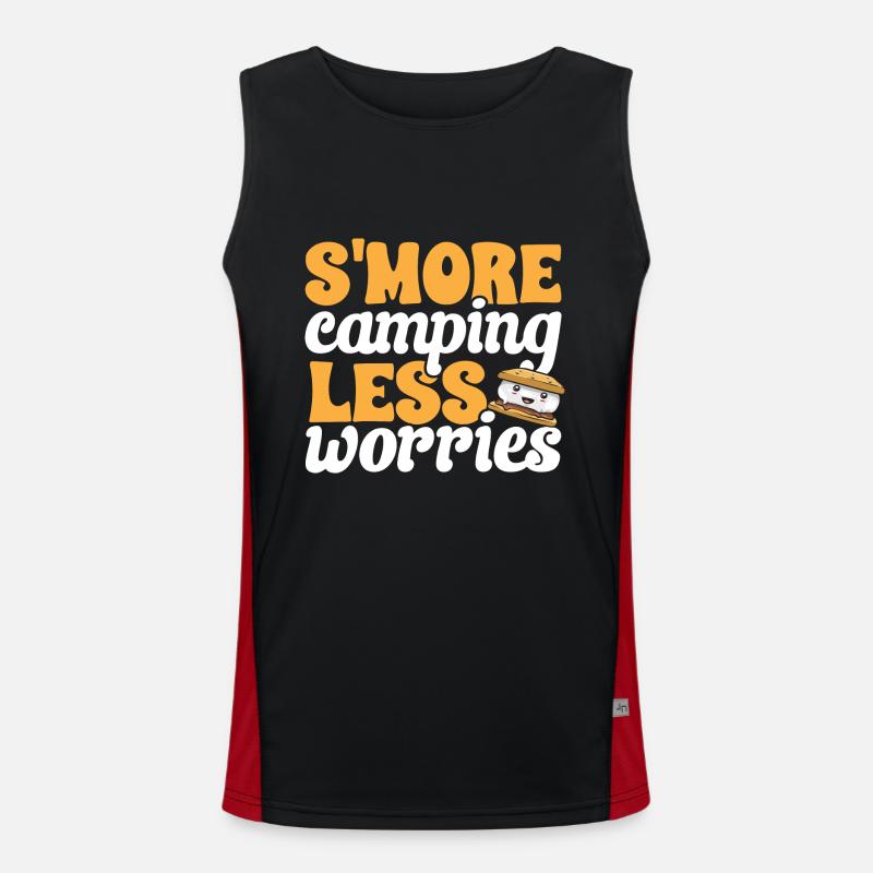 S'more Campfire Marshmallow Camping - Men's Functional Contrast Tank Top - black/red