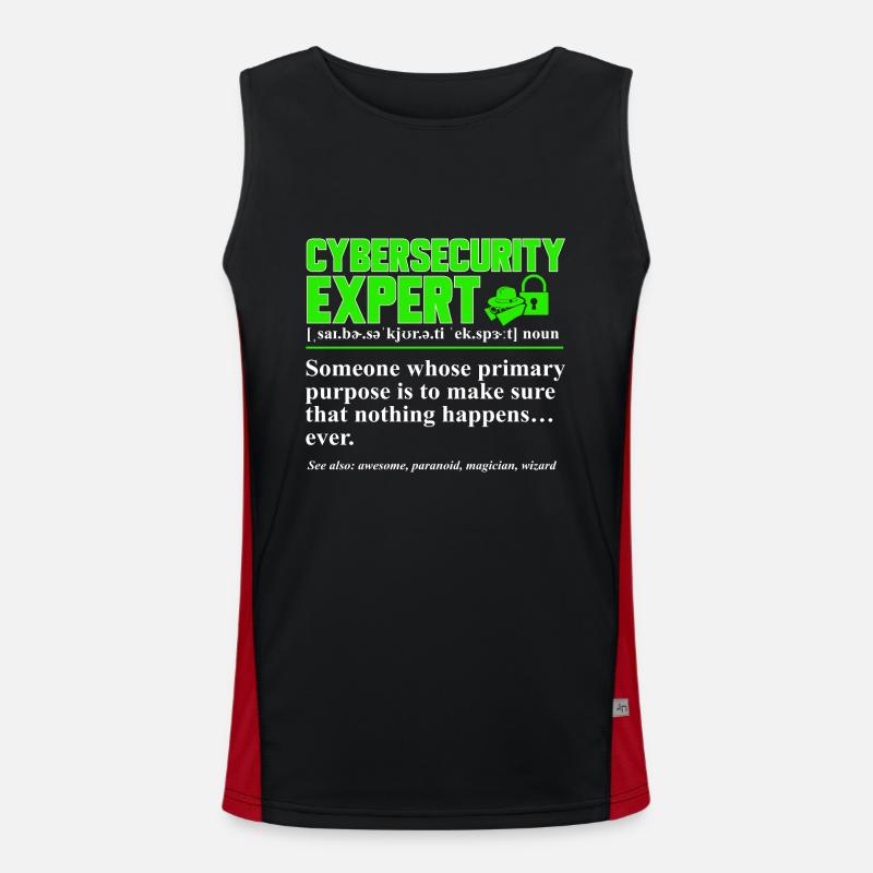 Cybersecurity Hackers IT Security - Men's Functional Contrast Tank Top - black/red