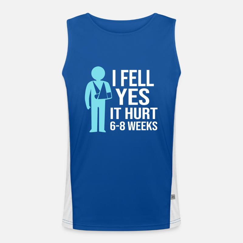 Broken Arm Bone Fracture Men's Functional Contrast Tank Top 