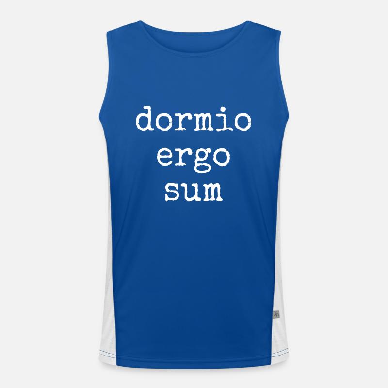 dormio ergo sum - ich schlafe also bin ich. Spruch Funktionelles Kontrast-Tank Top für Männer 