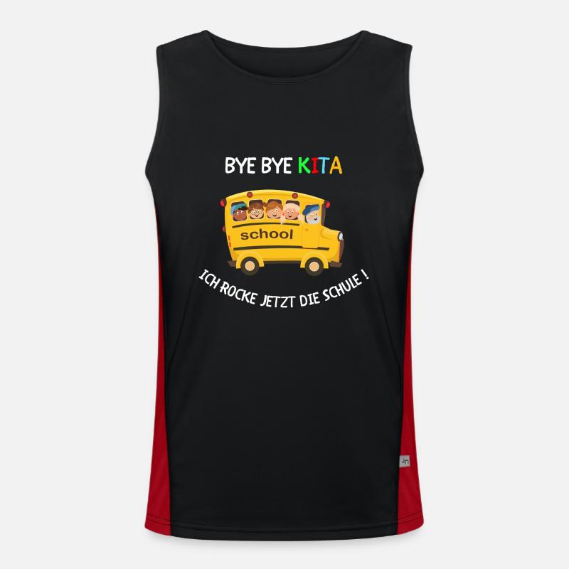 Bye Bye Kita, Jetzt Rocke Ich Die Schule! Funktionelles Kontrast-Tank Top für Männer 