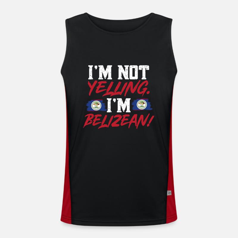 Belize Flag Belizean Men's Functional Contrast Tank Top 