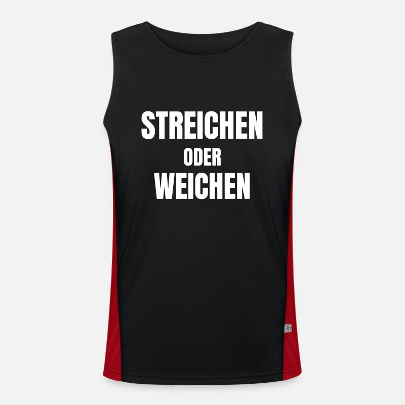 Steichen oder weichen! - Men's Functional Contrast Tank Top  - black/red