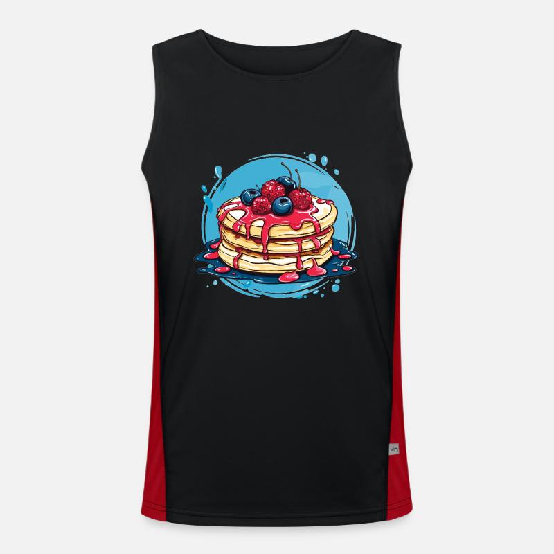 Pancakes mit Beeren Funktionelles Kontrast-Tank Top für Männer 