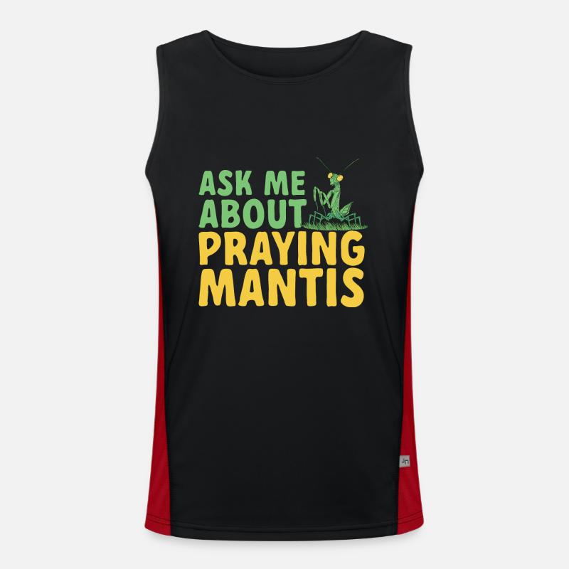Praying mantis, insect collector, entomologist Men's Functional Contrast Tank Top 
