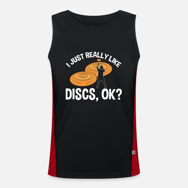 Ultimate Frisbee Throwing Disc - Men's Functional Contrast Tank Top  - black/red