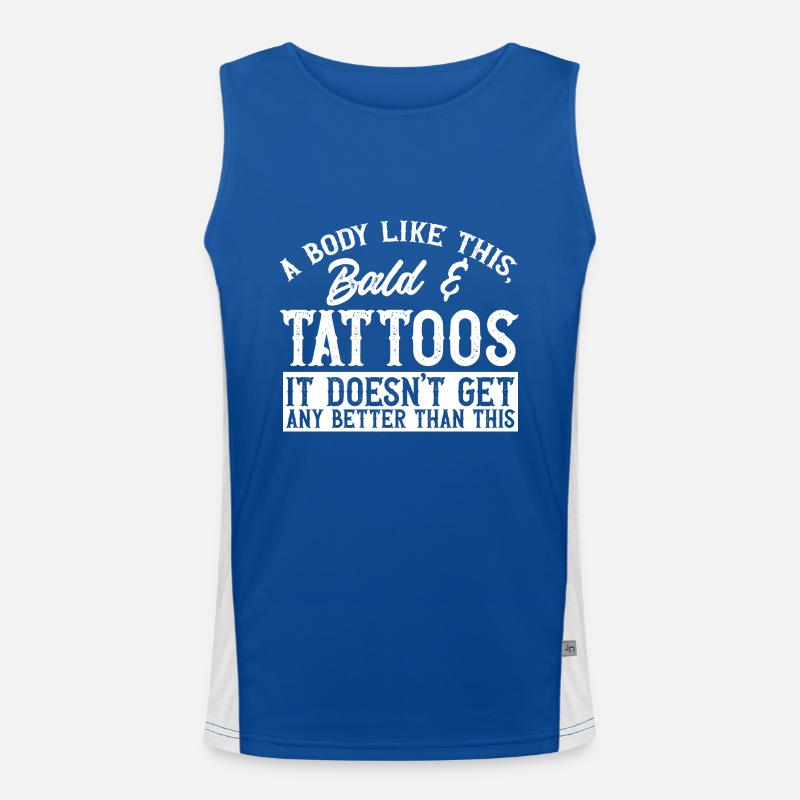 Bald Head Baldness Beard Bald Head Men's Functional Contrast Tank Top 