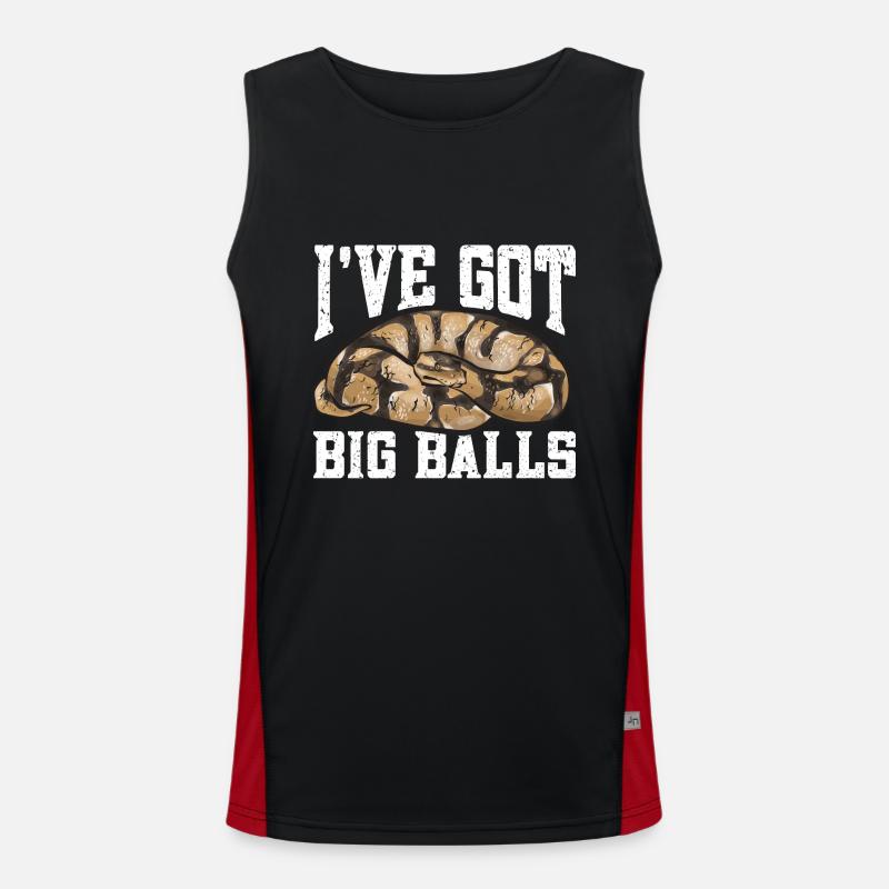 Ball Python Schlange Königspython - Funktionelles Kontrast-Tank Top für Männer - Schwarz/Rot