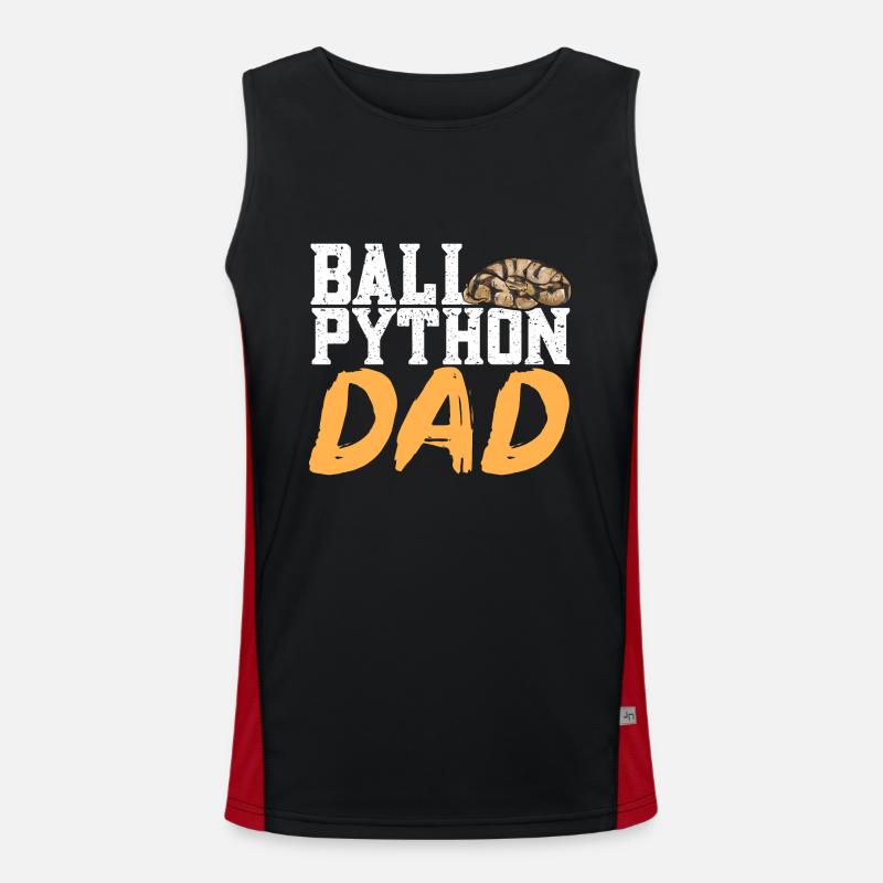 Ball Python Schlange Königspython - Funktionelles Kontrast-Tank Top für Männer  - Schwarz/Rot