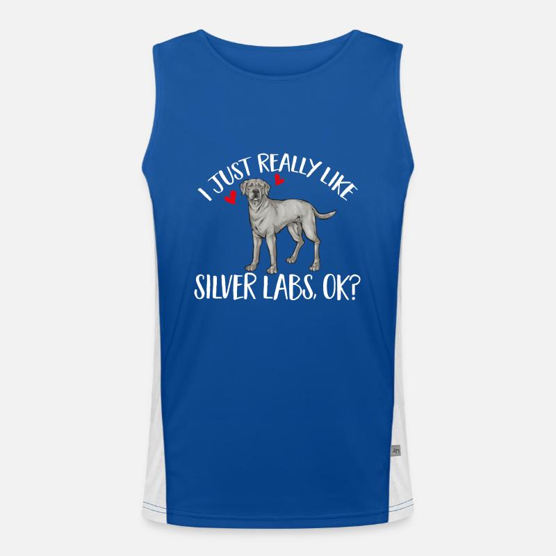 Silver Labrador Retriever Silver Lab Débardeur respirant contrasté Homme 