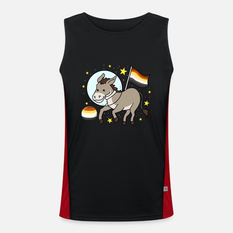 Donkey Astronaut Gay Bear Pride Men's Functional Contrast Tank Top 