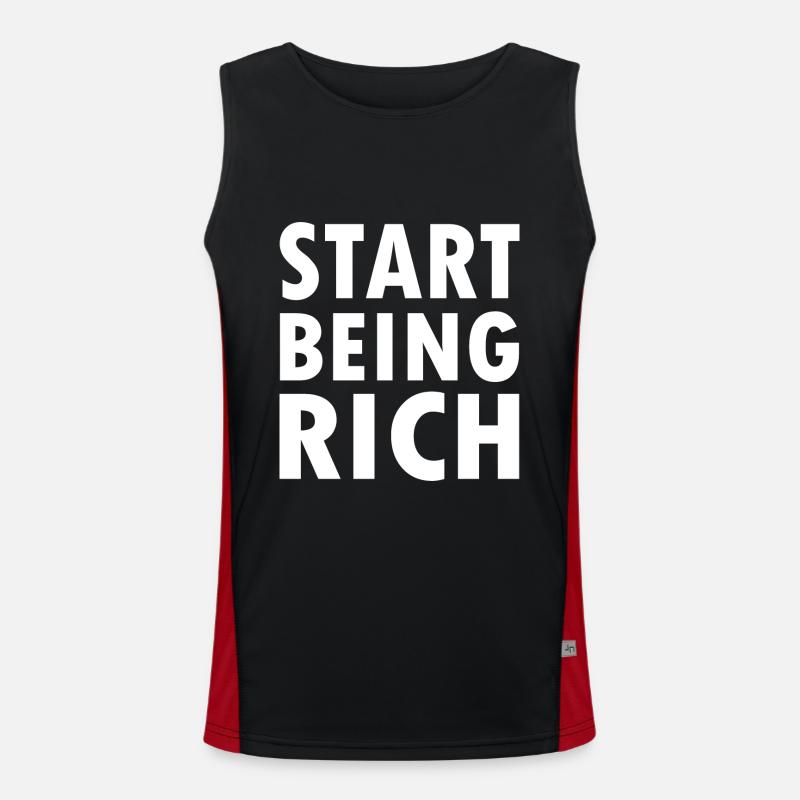 Start being rich - Men's Functional Contrast Tank Top - black/red