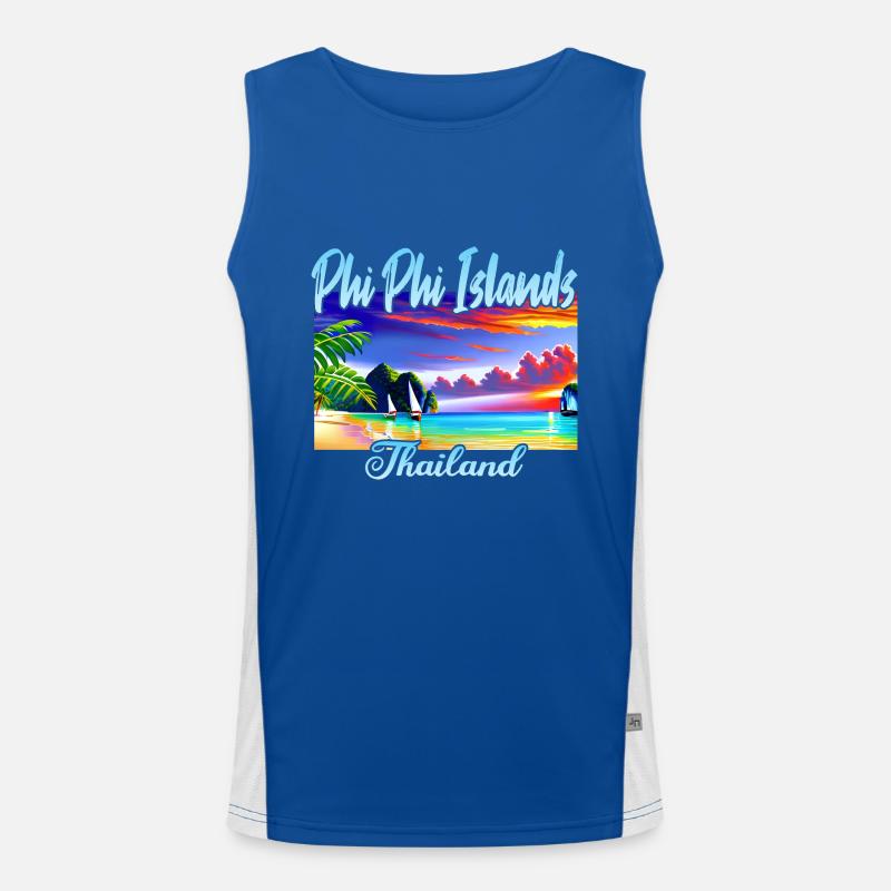 Phi Phi Island Thailand Funktionelles Kontrast-Tank Top für Männer 