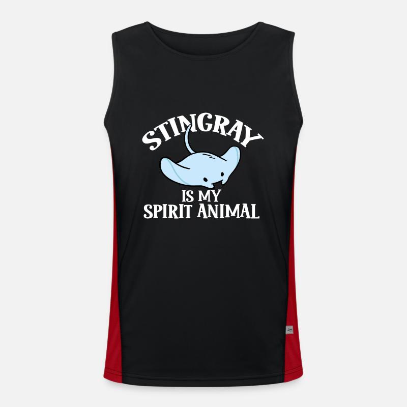 Stingrays Manta Rays Ocean Rays - Men's Functional Contrast Tank Top  - black/red