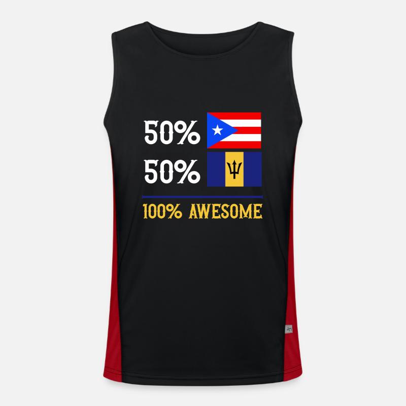 Barbados flag Barbadian bayan Men's Functional Contrast Tank Top 