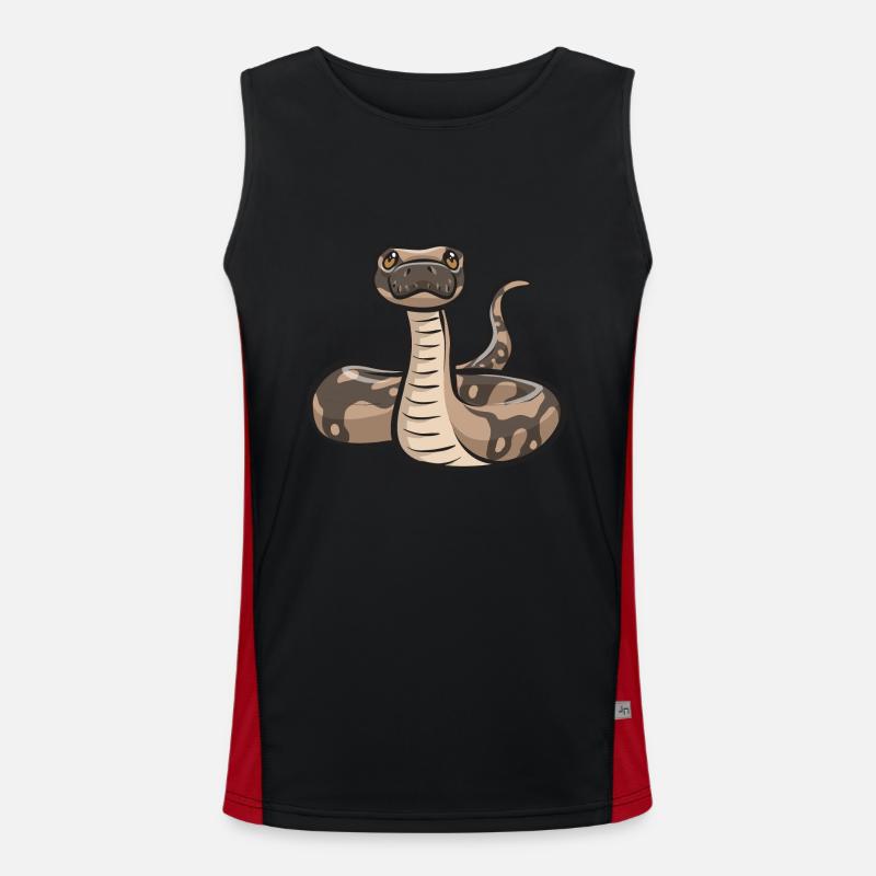 Ball Python Snake King Python - Débardeur respirant contrasté Homme  - noir/rouge