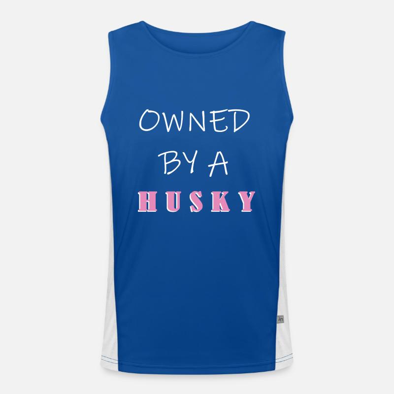 Sibirischer Husky Funktionelles Kontrast-Tank Top für Männer 
