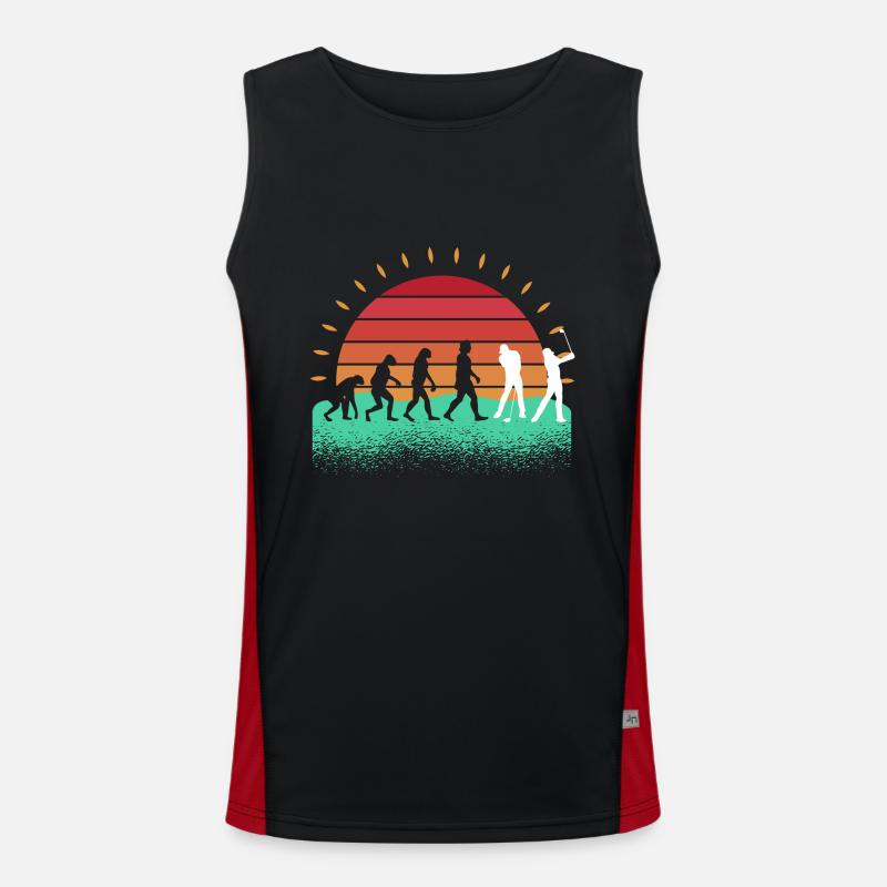 Golfspieler Evolution Golfer Golf - Men's Functional Contrast Tank Top  - black/red