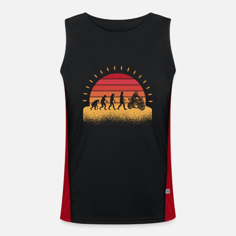 Biker Motorradfahrer Evolution Motorrad Funktionelles Kontrast-Tank Top für Männer 