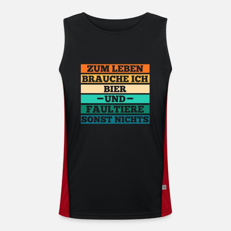 Bier Faultier Funktionelles Kontrast-Tank Top für Männer 