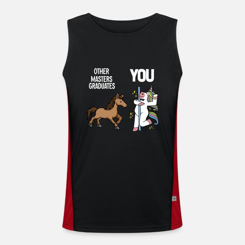 Master's Degree Studies Master's Degree - Men's Functional Contrast Tank Top  - black/red