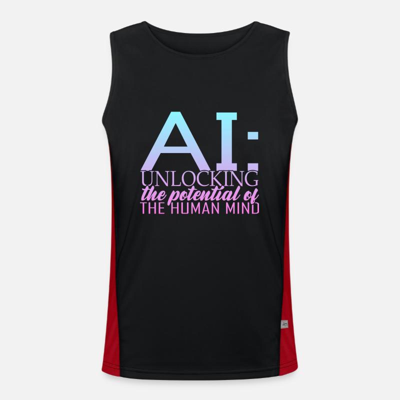 Artificial Intelligence Deep Learning - Men's Functional Contrast Tank Top  - black/red