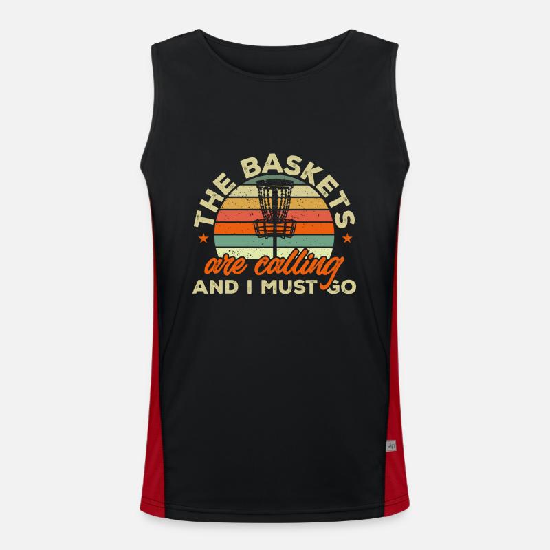 Discgolf Disc Golf Frisbee - Men's Functional Contrast Tank Top - black/red