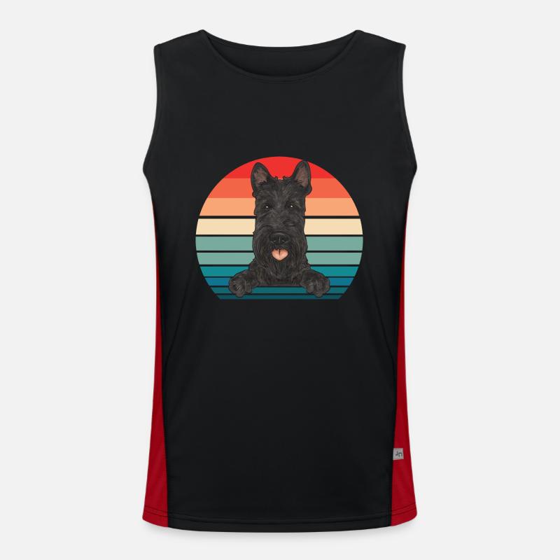 Scottish Terrier Scottie Hund Funktionelles Kontrast-Tank Top für Männer 
