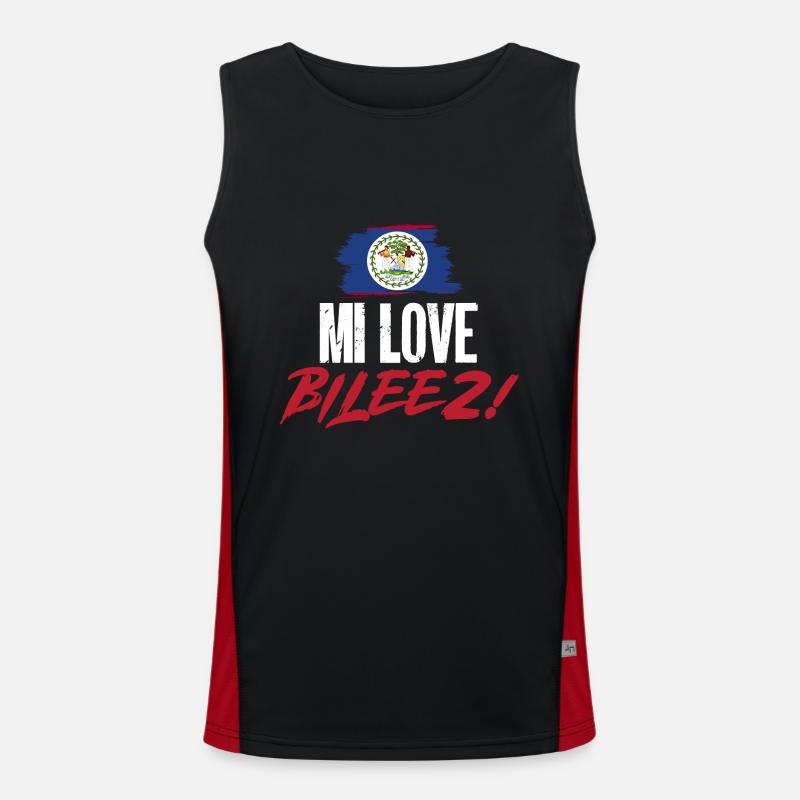 Belize Flagge Belizer Funktionelles Kontrast-Tank Top für Männer 