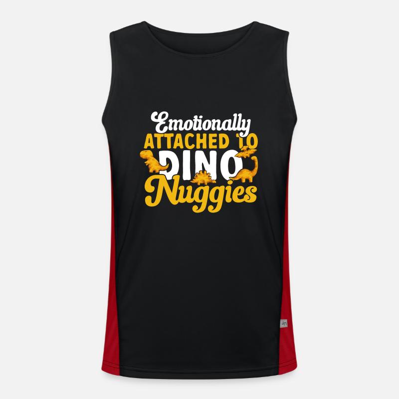 Dino Nuggets Dinosaur Chicken Nuggets Men's Functional Contrast Tank Top 