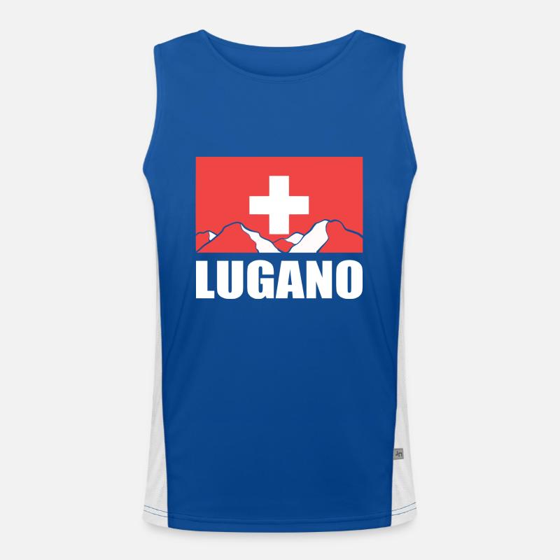Schweiz Lugano Funktionelles Kontrast-Tank Top für Männer 