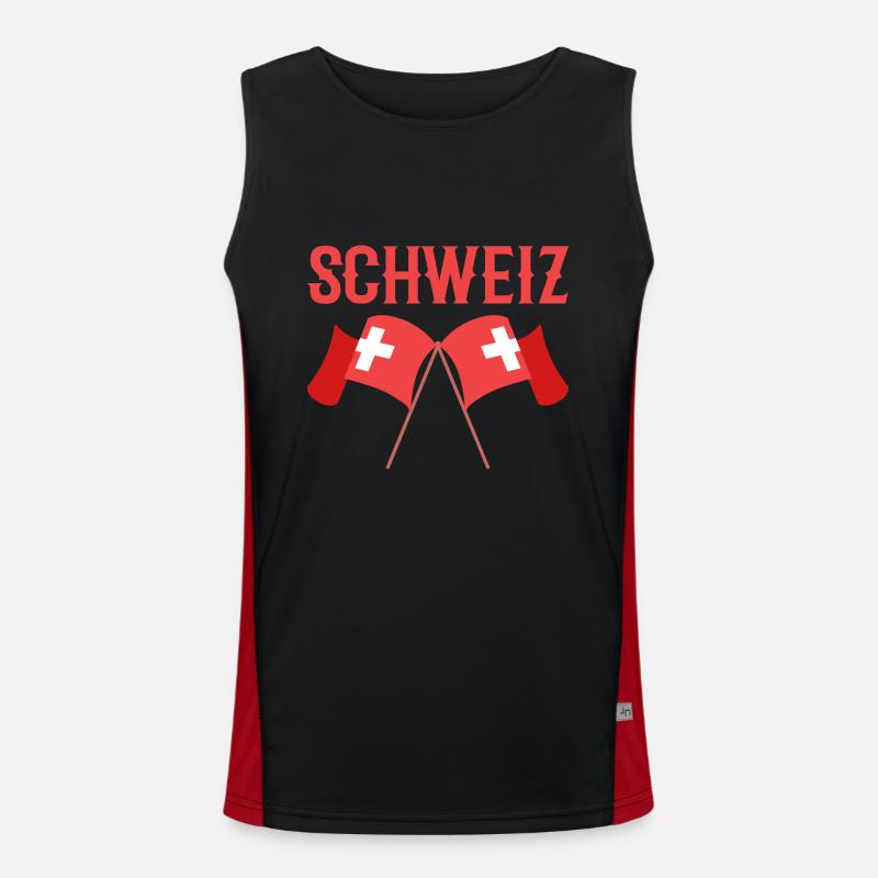 Schweiz Funktionelles Kontrast-Tank Top für Männer 