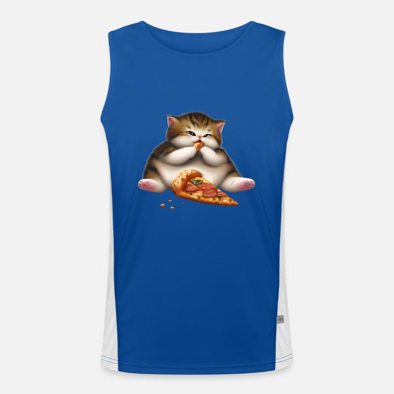 Chat amateur de pizza Débardeur respirant contrasté Homme 