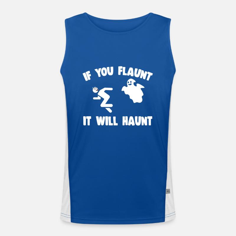 Professional Ghost Hunter Funny You Flaunt Haunt Men's Functional Contrast Tank Top 