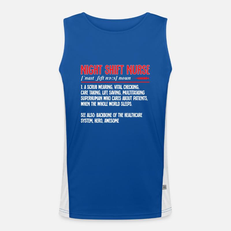 Nachtschicht Krankenschwester Funktionelles Kontrast-Tank Top für Männer 