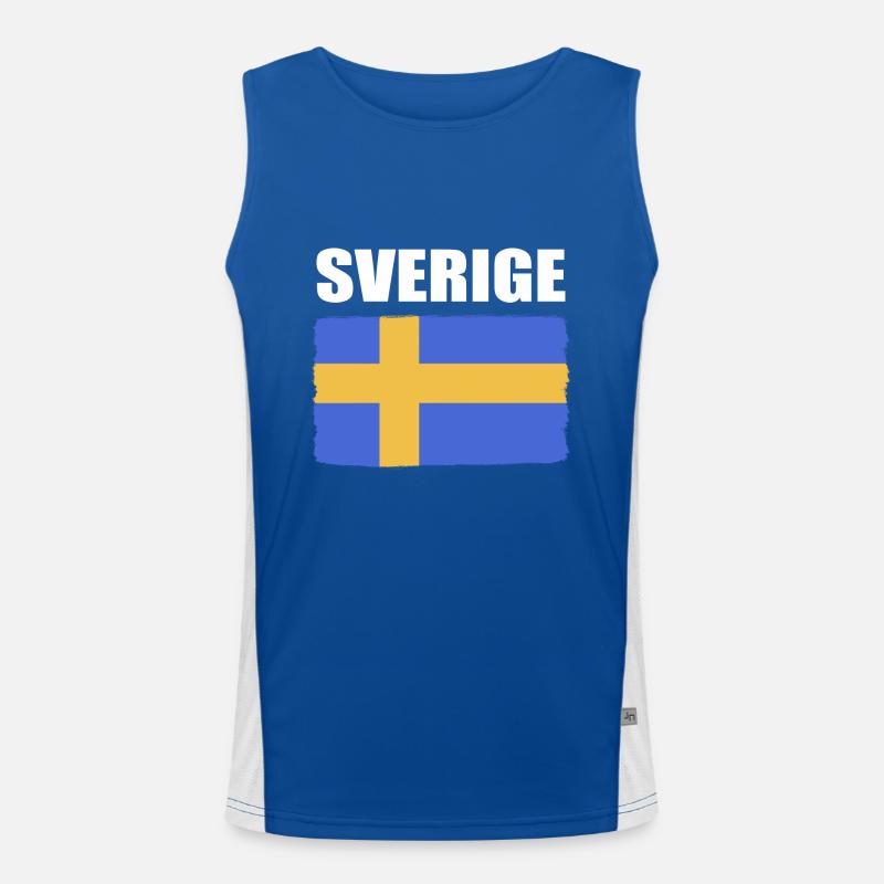 Schweden Schwedisch Funktionelles Kontrast-Tank Top für Männer 