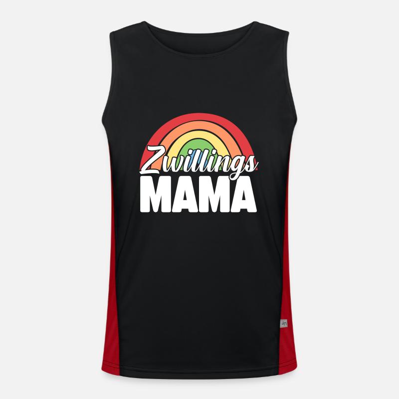 Mutter Mama von Zwillingen Zwillingsmama Funktionelles Kontrast-Tank Top für Männer 