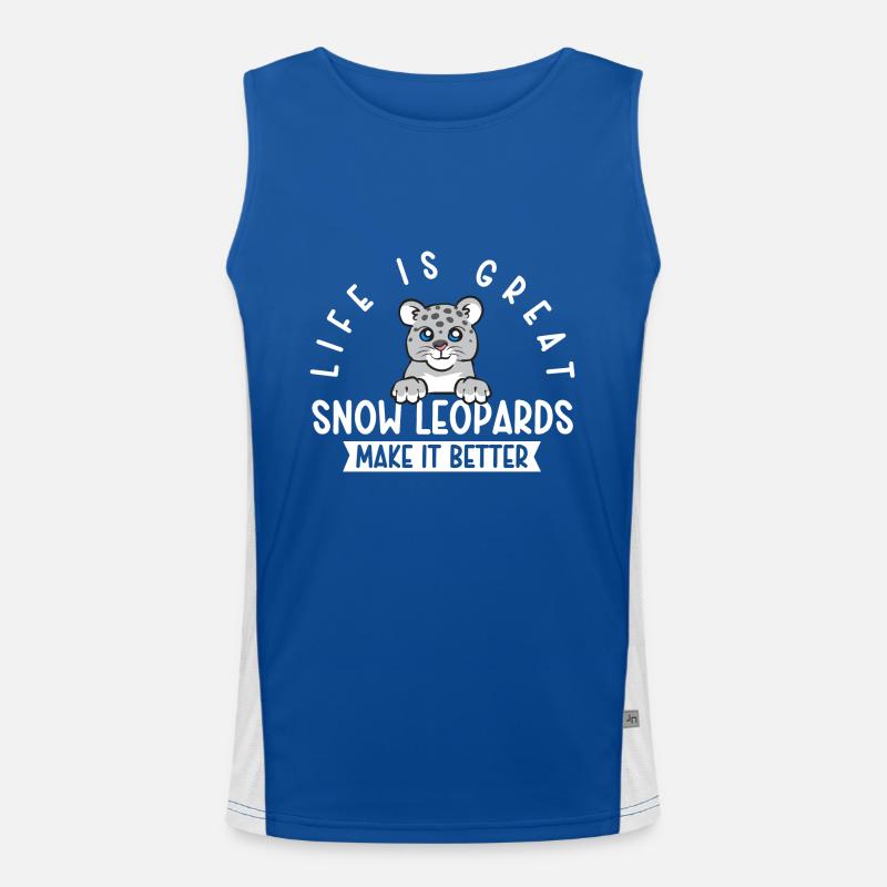Schneeleopard Funktionelles Kontrast-Tank Top für Männer 