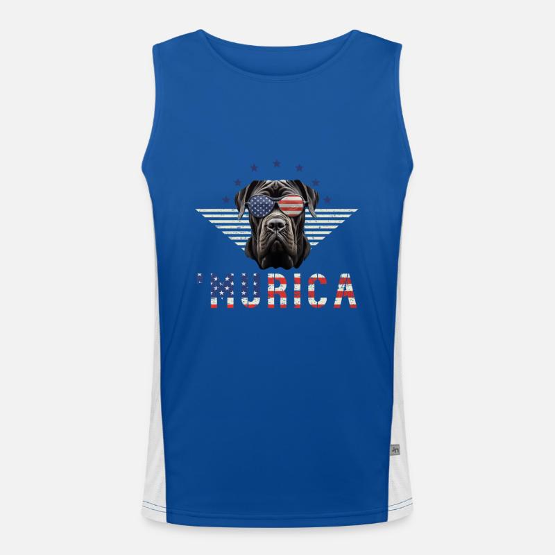 Cane Corso lunettes de soleil Murica drapeau cadeau Débardeur respirant contrasté Homme 