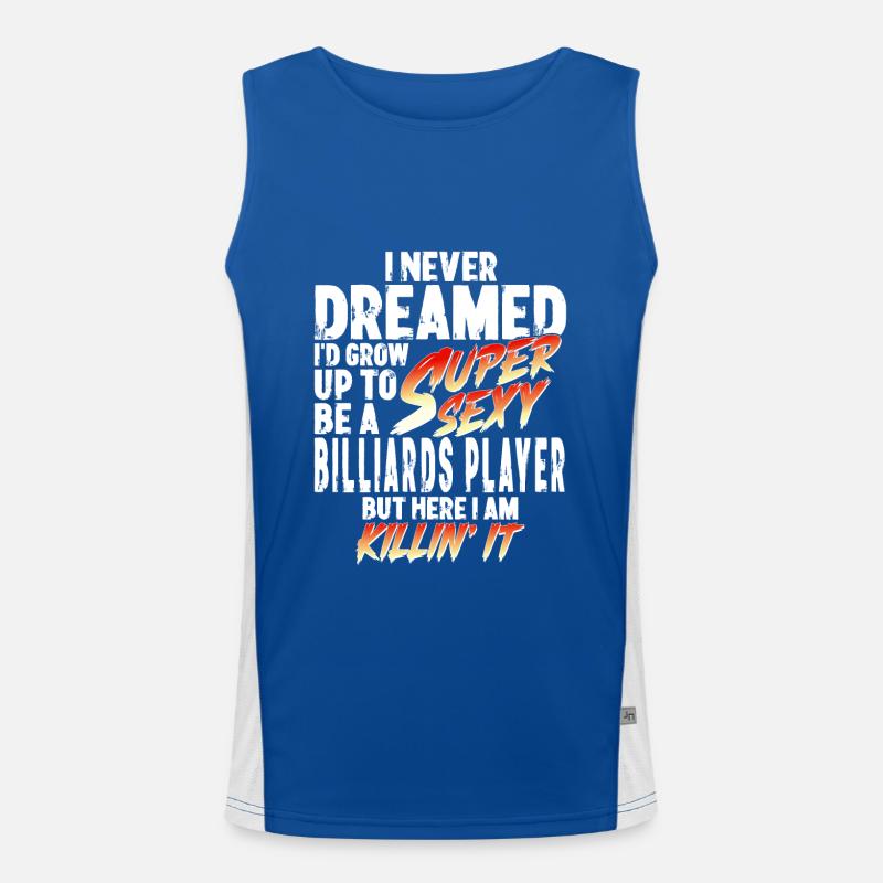 Super Sexy Billardspieler Billard Geschenk Spruch Funktionelles Kontrast-Tank Top für Männer 
