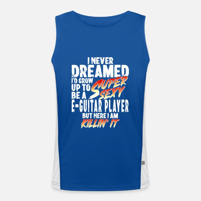Super Sexy E-Gitarrist Gitarrenspieler Geschenk Funktionelles Kontrast-Tank Top für Männer 