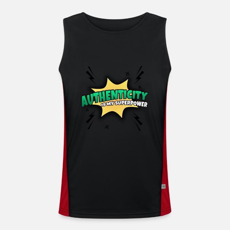 Authentizität Ist Meine Superkraft Eigenschaft Funktionelles Kontrast-Tank Top für Männer 