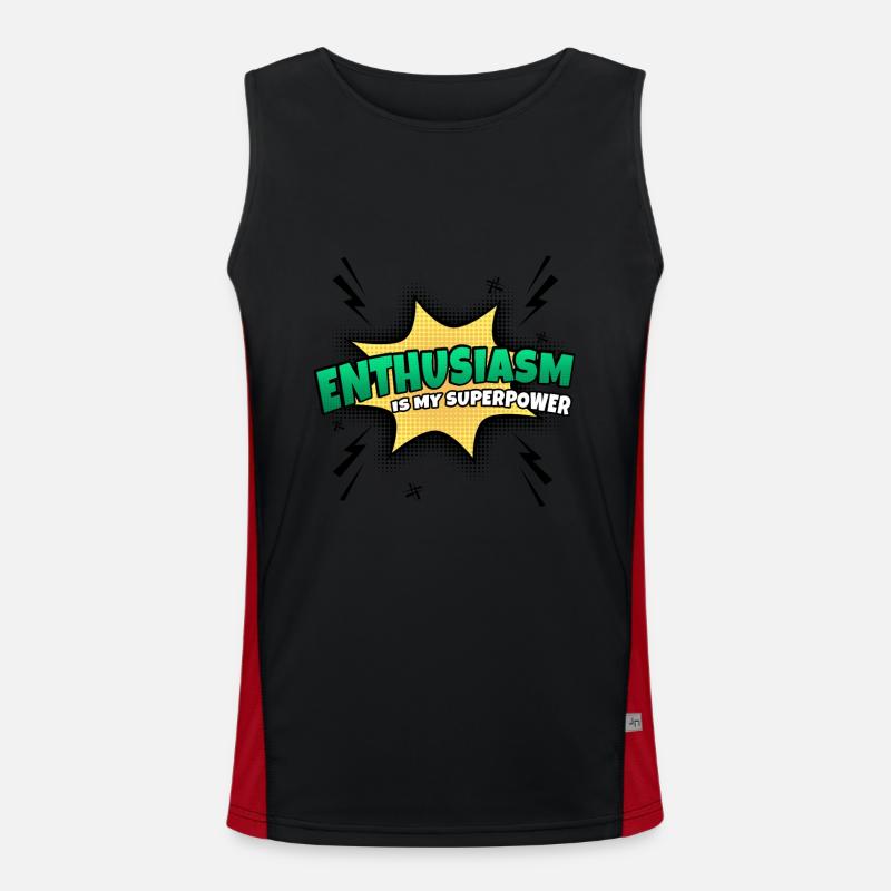 Enthusiasm is my superpower trait Men's Functional Contrast Tank Top 