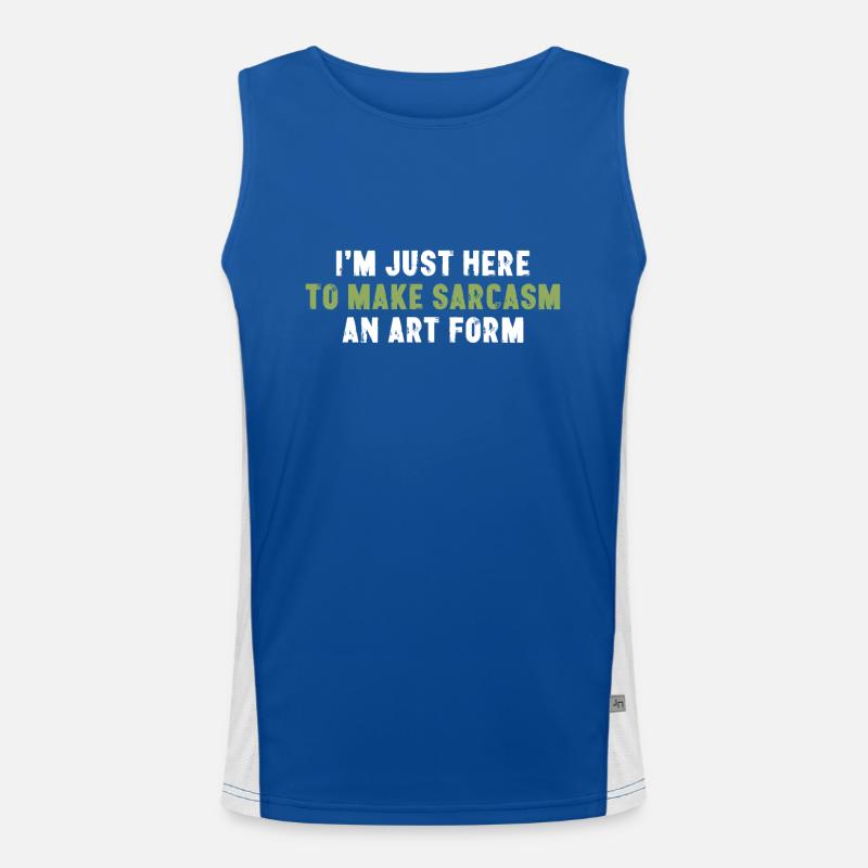 I'm Just Here To Make Sarcasm An Art Form Men's Functional Contrast Tank Top 