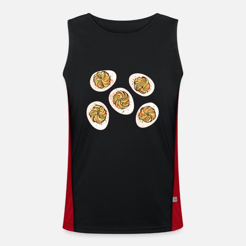 Gefüllte Eier Deviled Eggs Funktionelles Kontrast-Tank Top für Männer 