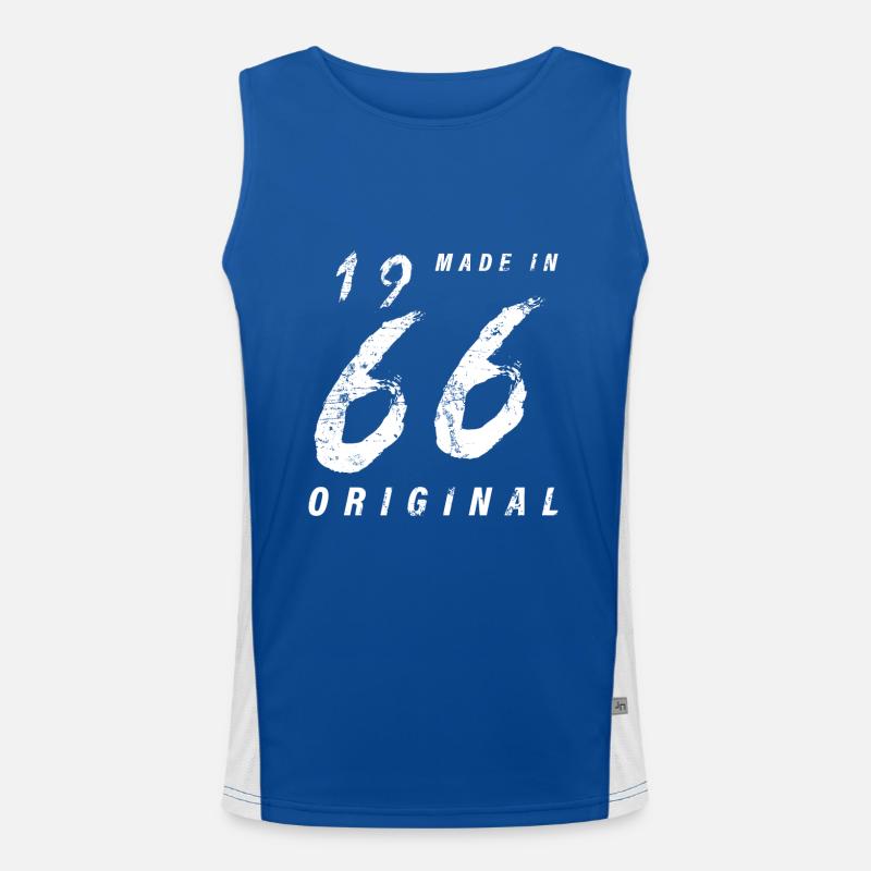 Made In 1966 Original Geburtstag Grunge Distressed Funktionelles Kontrast-Tank Top für Männer 